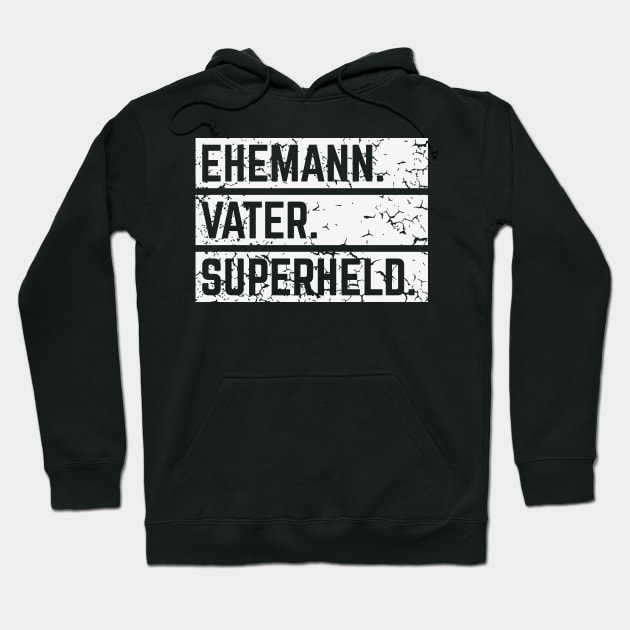 Ehemann Vater Superheld (Super Papa / Superpapa / Vintage / White) Hoodie by MrFaulbaum